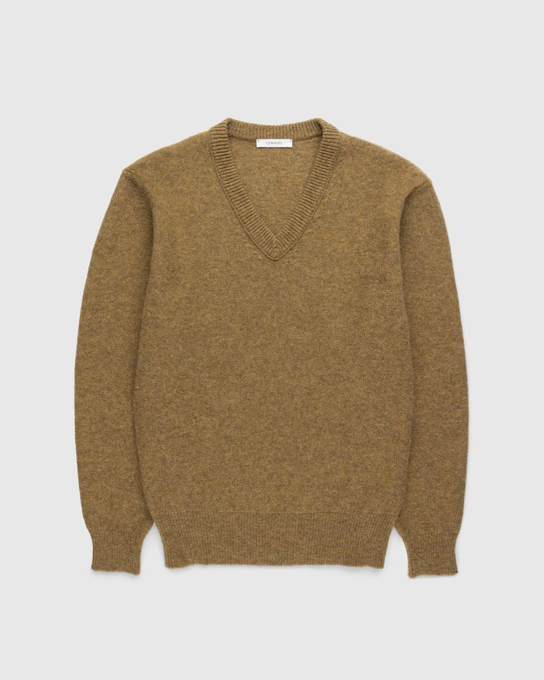 Lemaire – Wool V-Neck Sweater Dark Mustard | Highsnobiety Shop